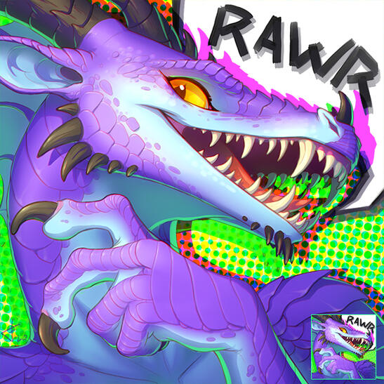 User icon Head portrait of a flamboyant happy dragon